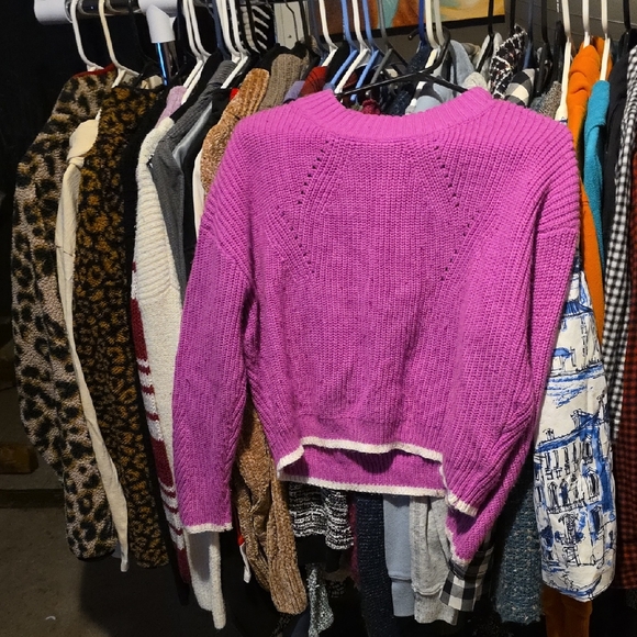 John + Jenn Sweaters - John + Jenn Vibrant Pink Crew Neck Sweater